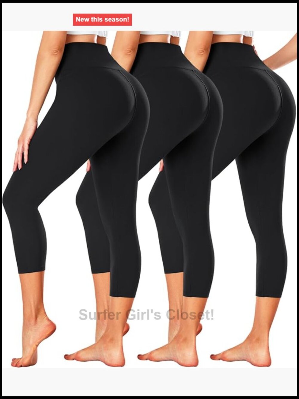 3 Pack Capri Leggings High Waisted Tummy Control Workout Yoga Pants Buttery Soft